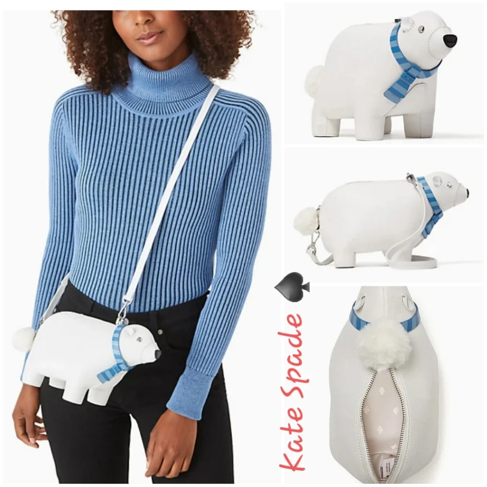 🥳FINAL PRICE👍🐻❄️♠️NWT‼️Kate Spade Other Artic Friends Polar Bear Crossbody - Picture 1 of 9